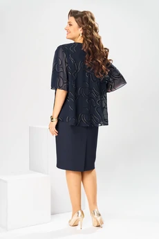 Платье 1-2400 синий флок Romanovich style