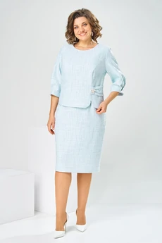 Платье 1-2537 голубой-1 Romanovich style