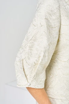 Платье 1-2537 молочный + листики Romanovich style