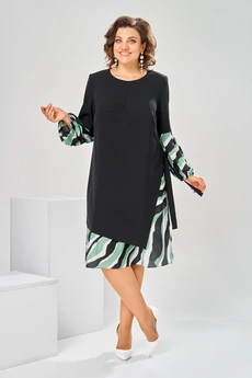 Платье 1-2630 черно-зеленый Romanovich style