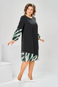 Платье 1-2630 черно-зеленый Romanovich style