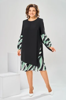 Платье 1-2630 черно-зеленый Romanovich style