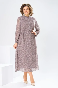 Платье 1-2755 коричневый Romanovich style