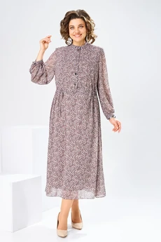 Платье 1-2755 коричневый Romanovich style