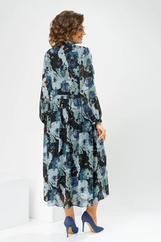 Платье 1-2755 мультиколор чёрный Romanovich style