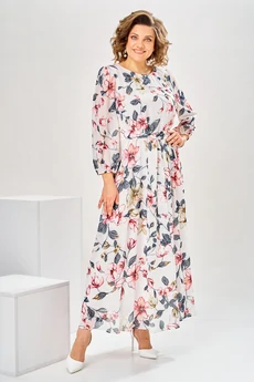 Платье 1-2769 красные цветы Romanovich style