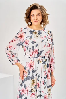 Платье 1-2769 красные цветы Romanovich style