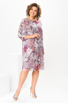 Платье 1-2792 розовый цветы Romanovich style