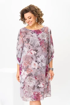 Платье 1-2792 розовый цветы Romanovich style