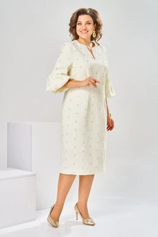 Платье 1-2809 молочный-1 Romanovich style