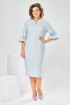 Платье 1-2809 голубой + штрихи Romanovich style