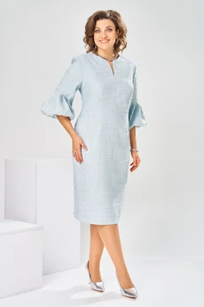 Платье 1-2809 голубой + штрихи Romanovich style