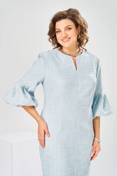 Платье 1-2809 голубой + штрихи Romanovich style