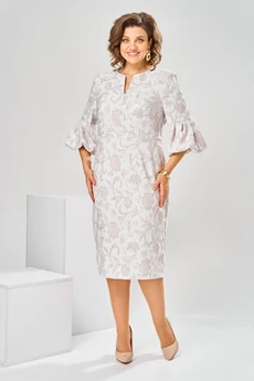 Платье 1-2809 пудра + цветы Romanovich style