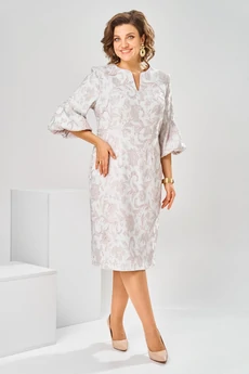 Платье 1-2809 пудра + цветы Romanovich style