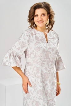 Платье 1-2809 пудра + цветы Romanovich style