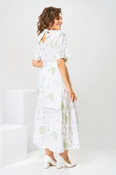 Платье 1-2823 зеленый принт Romanovich style