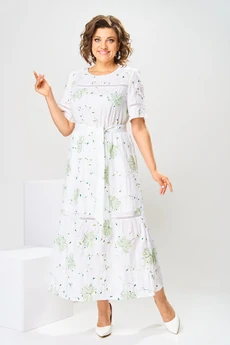 Платье 1-2823 зеленый принт Romanovich style