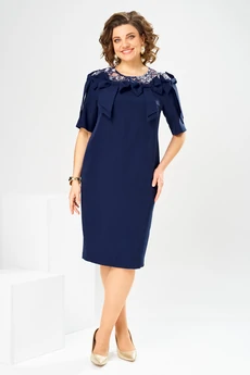 Платье 1-2899 сине-белый Romanovich style