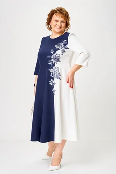Платье 1-2905 сине-белый Romanovich style