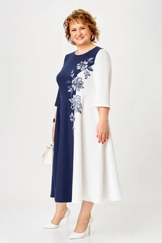 Платье 1-2905 сине-белый Romanovich style