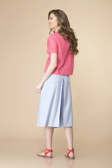 Костюм брючный 2-1971 коралл + голубой Romanovich style