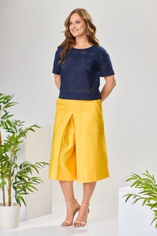 Костюм брючный 2-1971 синий + желтый-1 Romanovich style