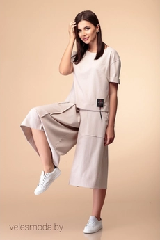 Костюм брючный 2-1971 светлый беж Romanovich style