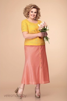 Костюм юбочный 2-1991 горчичный Romanovich style