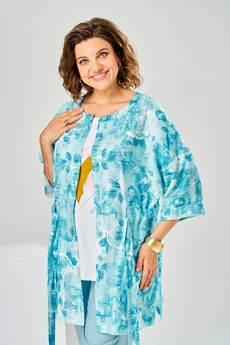 Костюм брючный 3-2377 голубой Romanovich style