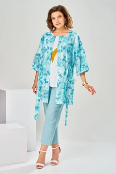 Костюм брючный 3-2377 голубой Romanovich style