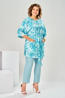 Костюм брючный 3-2377 голубой Romanovich style