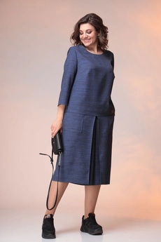 Костюм брючный 2-2401 синий Romanovich style