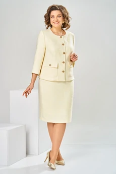 Костюм с юбкой 2-2449 молочный Romanovich style