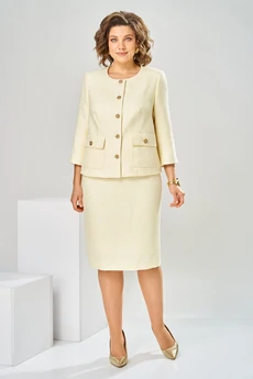 Костюм с юбкой 2-2449 молочный Romanovich style