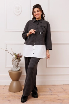 Костюм брючный 2-2554 графит Romanovich style