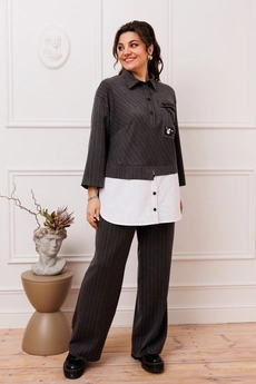 Костюм брючный 2-2554 графит Romanovich style