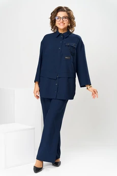 Костюм брючный 2-2554 синий Romanovich style