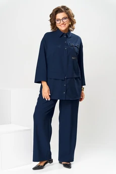 Костюм брючный 2-2554 синий Romanovich style