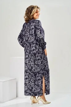 Костюм с юбкой 2-2600 серо-синий Romanovich style