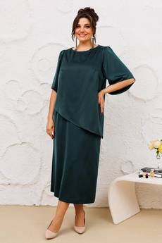 Костюм с юбкой 2-2605 изумрудный Romanovich style