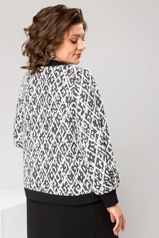 Костюм с юбкой 2-2606 черно-белый Romanovich style