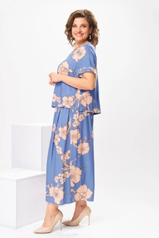 Костюм брючный 2-2704 голубой Romanovich style