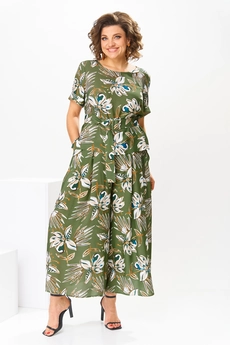 Костюм брючный 2-2704 зеленый Romanovich style