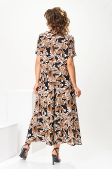 Костюм брючный 2-2704 коричневые цветы Romanovich style