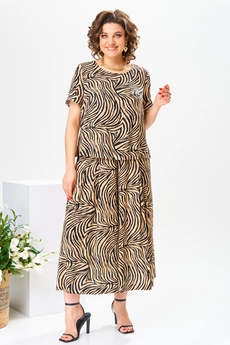 Костюм брючный 2-2704 чёрный золото Romanovich style