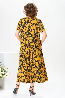 Костюм брючный 2-2704 чёрный жёлтый Romanovich style