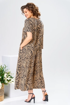 Костюм брючный 2-2704 чёрный золото Romanovich style