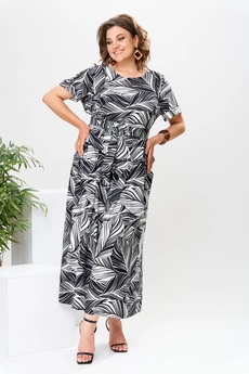 Костюм брючный 2-2704 черно-белый Romanovich style