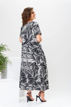 Костюм брючный 2-2704 черно-белый Romanovich style